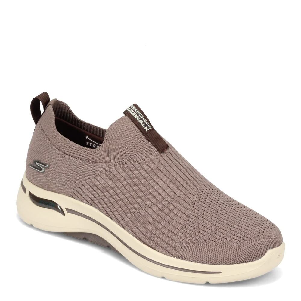 Skechers Mens Go Walk Arch Fit Iconic Slip‎ On Shoes Taupe Brown Size 11 Stretch